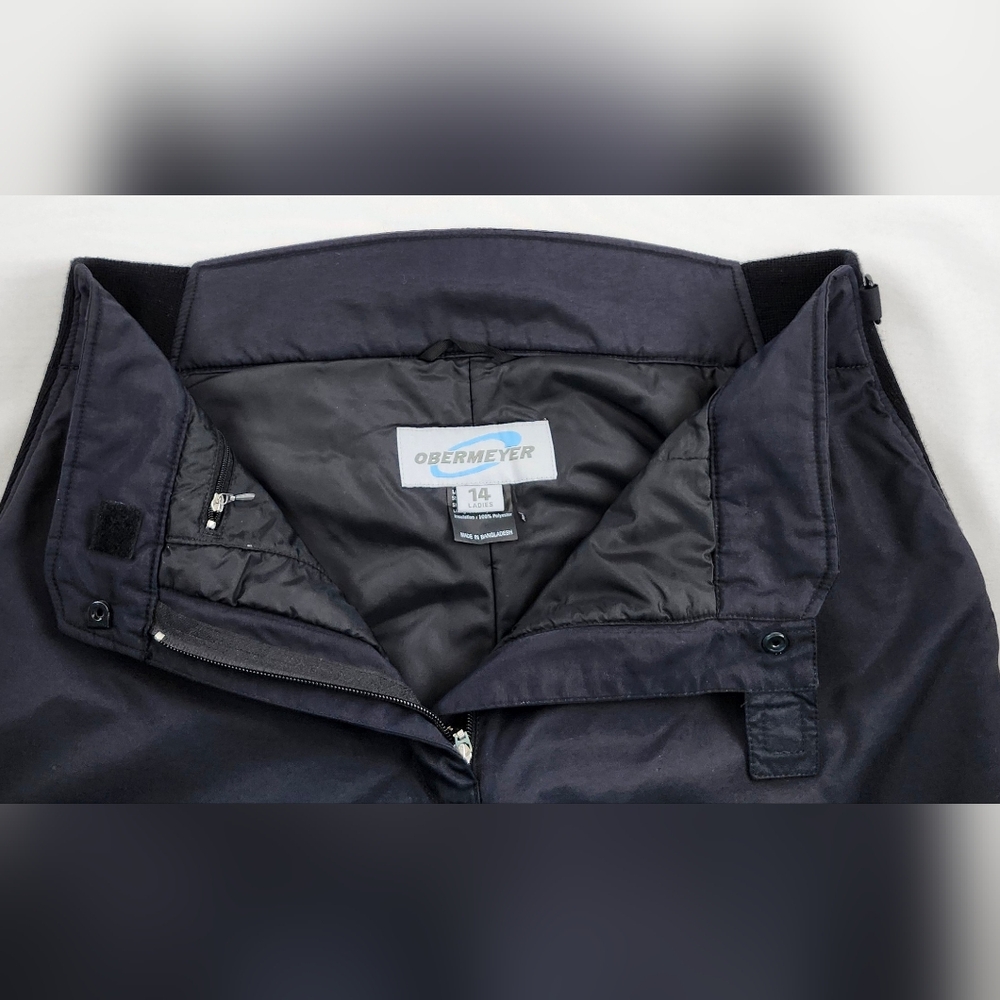 Obermeyer Ski Snowboard Snow Winter Pants Ladies Sz 14 Black Nylon #65101 - Picture 5 of 14